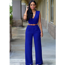 Load image into Gallery viewer, Sleeveless Plunge Neck Wide Leg Jumpsuit - Secret Apparel
