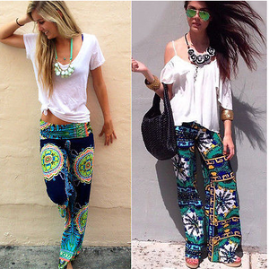 Floral Wide Leg Loose Pants - Secret Apparel