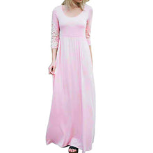 Load image into Gallery viewer, Round Neck Long Sleeve Lace Maxi Dress - Secret Apparel
