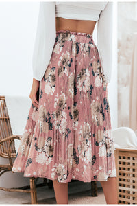 Floral Print Midi Skirt - Secret Apparel