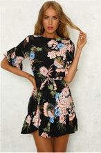 Load image into Gallery viewer, Ruffled sleeves printed short dress - Secret Apparel
