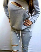 Load image into Gallery viewer, Zipper Sweatshirt and Joggers Co-ord - Secret Apparel
