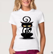 Load image into Gallery viewer, Cat Print T-shirt Top - Secret Apparel
