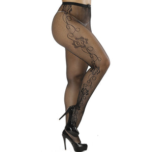 Lace Floral Designed Stocking - Secret Apparel