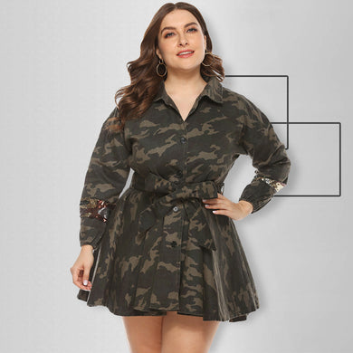 Camouflage Plus Size Dress - Secret Apparel