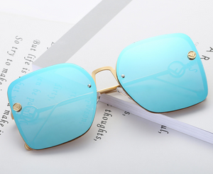 Square sunglasses frameless hollow mirror - Secret Apparel