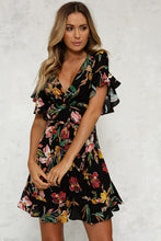 Load image into Gallery viewer, Printed V-Neck Floral Dress - Secret Apparel
