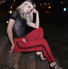 Load image into Gallery viewer, Demon print satin joggers - Secret Apparel
