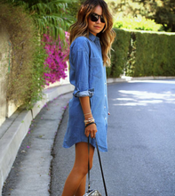 Load image into Gallery viewer, Denim shirt dress - Secret Apparel
