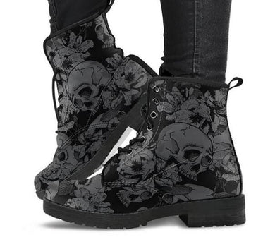 Skull Print Women Boots - Secret Apparel