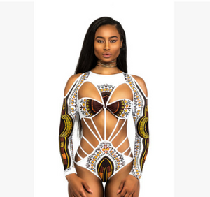 Tribal Long Sleeve Bodysuit - Secret Apparel