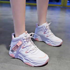 Women White Ankle Trainers - Secret Apparel