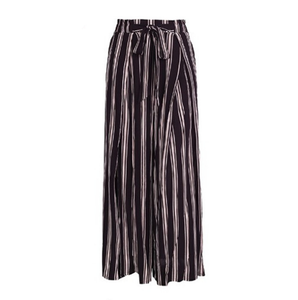 Split leg stripe wide leg pants - Secret Apparel