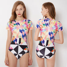 Load image into Gallery viewer, One-Piece Short Sleeve Swimsuit - Secret Apparel
