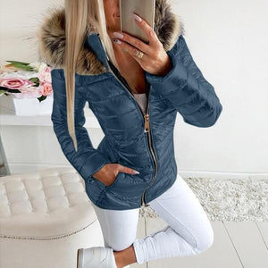 Hooded Faux Fur Jacket - Secret Apparel