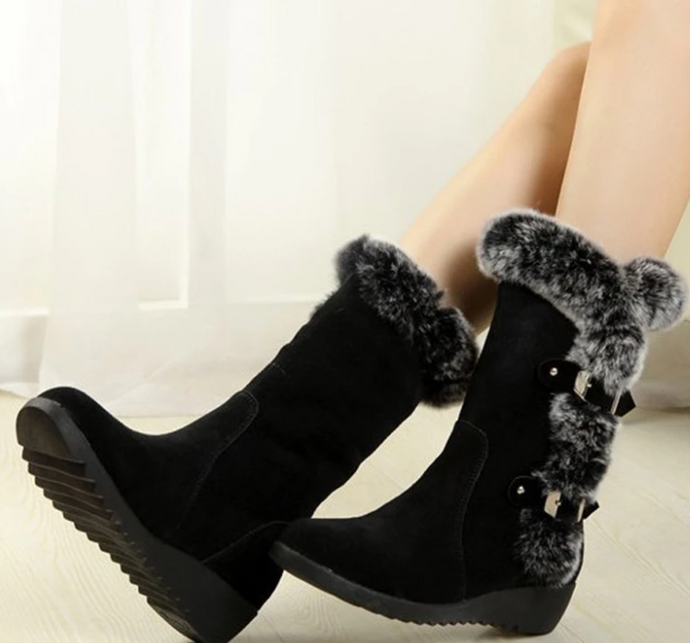 Faux Fur Snow Boots - Secret Apparel