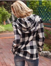 Load image into Gallery viewer, Plaid Long Sleeve Hoodie - Secret Apparel
