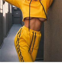 Load image into Gallery viewer, Yellow Crop Top and Joggers Set - Secret Apparel
