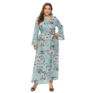 Bell Sleeve Plus Size Maxi Dress - Secret Apparel