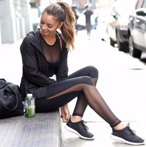 Black mesh fitness leggings - Secret Apparel