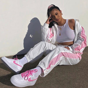 Pink Striped Joggers Sweatpants - Secret Apparel