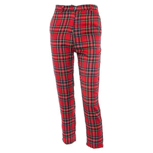 Red Tartan Check Pants - Secret Apparel