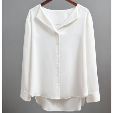 Long Sleeve Loose Chiffon Shirt - Secret Apparel