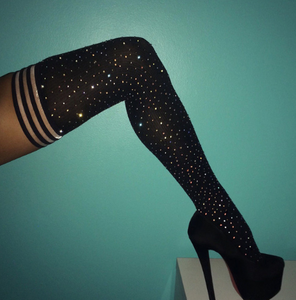 Sparkly Rhinestone over the knee socks - Secret Apparel