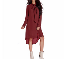 Load image into Gallery viewer, Tie Neck Chiffon Midi Dress - Secret Apparel
