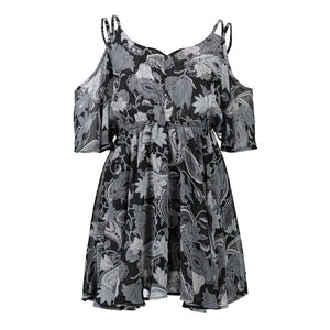 V-Neck Ruffled Chiffon Dress - Secret Apparel