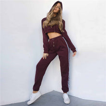 Load image into Gallery viewer, Women&#39;s Tracksuit 2 Piece Set Crop Top And Pants - Secret Apparel
