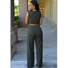 Load image into Gallery viewer, Sleeveless Plunge Neck Wide Leg Jumpsuit - Secret Apparel
