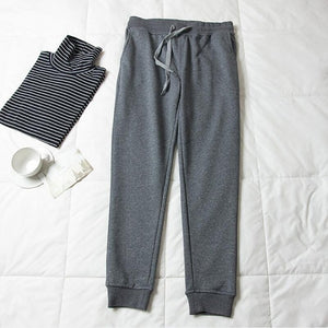 Cuffed Tie Waist Joggers - Secret Apparel