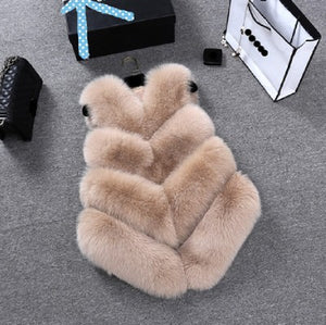 Sleeveless Faux Fur Coat - Secret Apparel