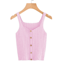 Load image into Gallery viewer, Button-Up Knitted Cami Top - Secret Apparel
