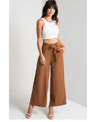 High Waist Wide Leg Trousers - Secret Apparel