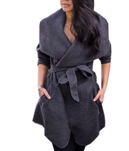 Wrap Woollen Coat - Secret Apparel