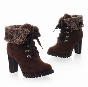 Fur Lined Ankle Boots - Secret Apparel