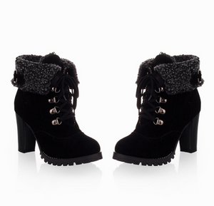 Fur Lined Ankle Boots - Secret Apparel