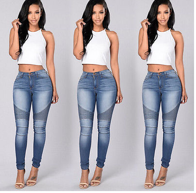 Pleated Skinny Jeans - Secret Apparel