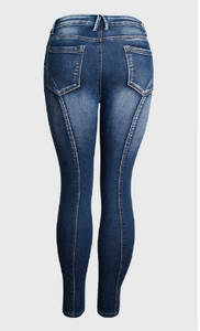 Mid rise slit leg jeans - Secret Apparel