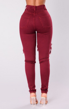 Load image into Gallery viewer, Red Skinny ripped jeans - Secret Apparel
