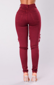 Red Skinny ripped jeans - Secret Apparel