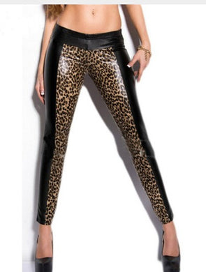 Shiny Leopard Leggings - Secret Apparel