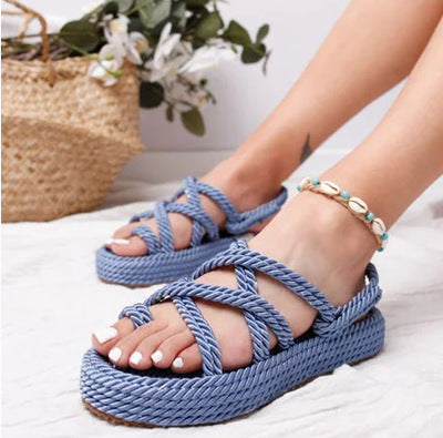 Chunky Sole Rope Sandals - Secret Apparel