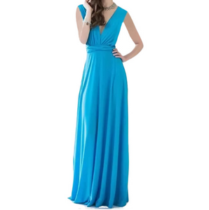 Plunge Tie Waist Maxi Dress - Secret Apparel