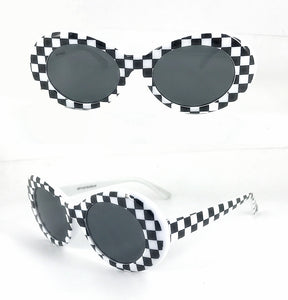 Plaid Oval Glasses - Secret Apparel