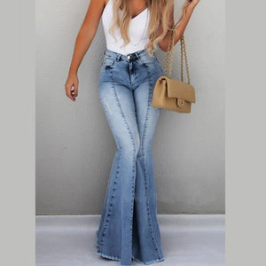 High Waist Flared Jeans Pants - Secret Apparel