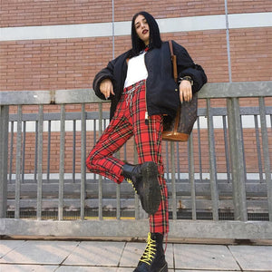 Red Tartan Check Pants - Secret Apparel