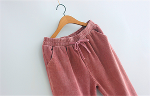 Corduroy Straight Leg Pants - Secret Apparel